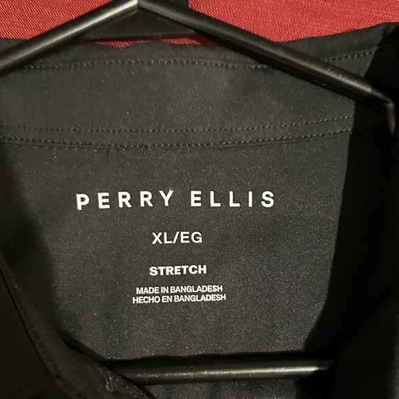 Perry Ellis mens black XL total stretch expandable collar dress shirt formal - Picture 4 of 11